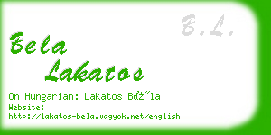 bela lakatos business card